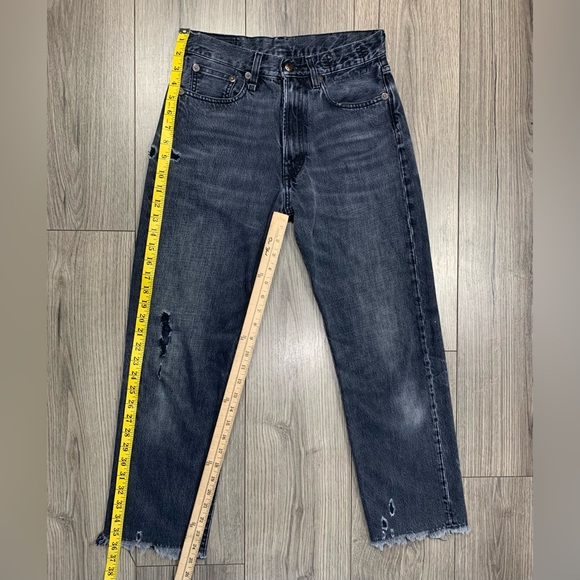 R13 Womens Distressed Boyfriend Jeans‎ in Jake Black Size 24 - Picture 4 of 15